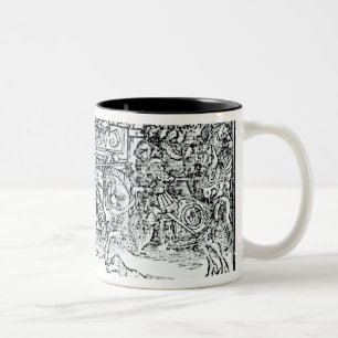 Caneca De Café Em Dois Tons Um competiam Jousting