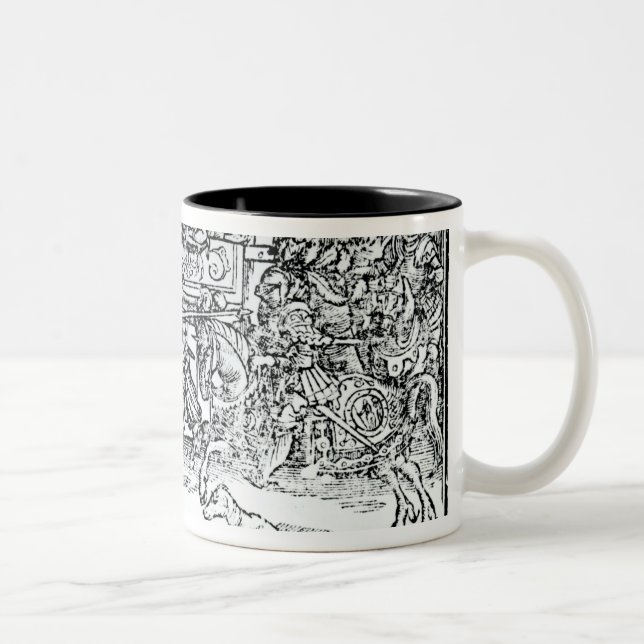 Caneca De Café Em Dois Tons Um competiam Jousting (Direita)