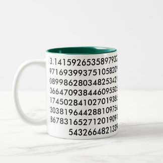 Caneca De Café Em Dois Tons Um copo que lembra o de até 300 dígitos do Pi