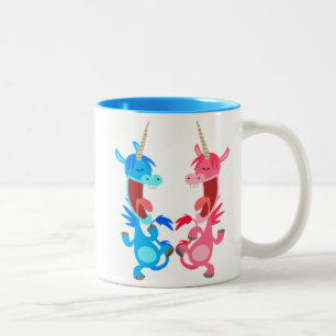 Caneca De Café Em Dois Tons Um desenho animado com canções