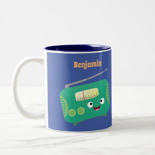 Caneca De Café Em Dois Tons Um desenho animado e divertido (Esquerda)