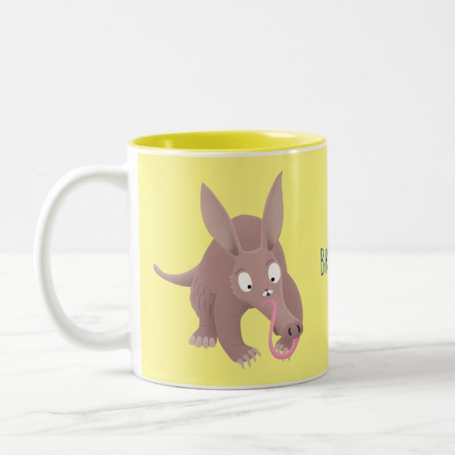 Caneca De Café Em Dois Tons Um desenho animado engraçado (Esquerda)