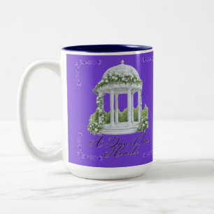 Caneca De Café Em Dois Tons Um dia de dois corações roxos