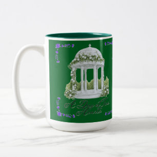 Caneca De Café Em Dois Tons Um dia de dois corações verde floresta