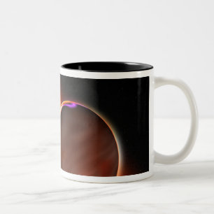 Caneca De Café Em Dois Tons Um fim-acima de um planeta extrasolar