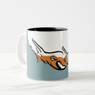 Caneca De Café Em Dois Tons Um Gato Gelado Preguiçoso Tricolor Engraçado