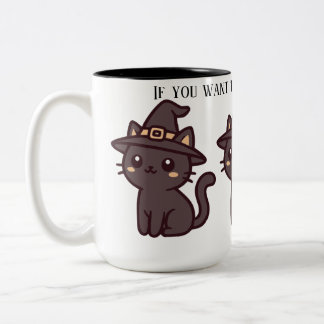 Caneca De Café Em Dois Tons Um gato usando um chapéu para amantes de gatos e f