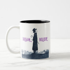 Caneca De Café Em Dois Tons Um Homem Vitoriano Bonito Sonha Acredita Citação