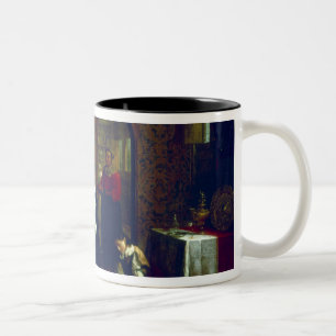 Caneca De Café Em Dois Tons Um jantar nobre da família