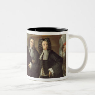 Caneca De Café Em Dois Tons Um juiz e três advogados, escola Venetian (óleo