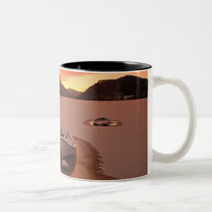 Caneca De Café Em Dois Tons Um Loch congelado   Ruthven, Reino Unido