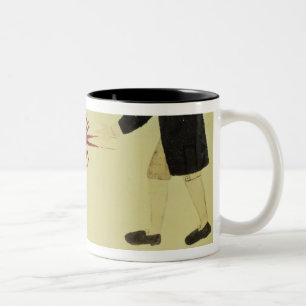 Caneca De Café Em Dois Tons Um maori trocando uma lagosta