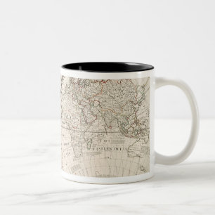 Caneca De Café Em Dois Tons Um mapa do mundo
