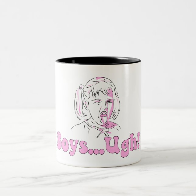 Caneca De Café Em Dois Tons Um meme engraçado da garota de desenho animado - " (Centro)