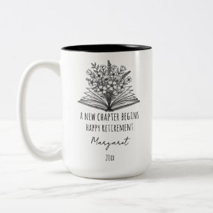 Caneca De Café Em Dois Tons Um Novo Capítulo Começa A Reforma Floral Personali