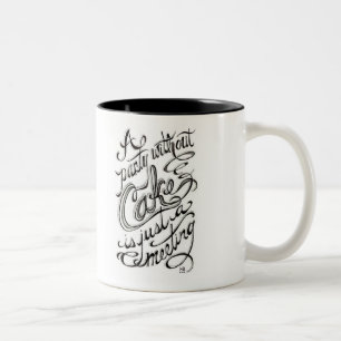 Caneca De Café Em Dois Tons "um partido sem bolo é apenas uma reunião "