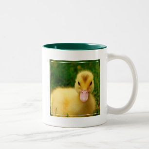 Caneca De Café Em Dois Tons Um patinho minúsculo