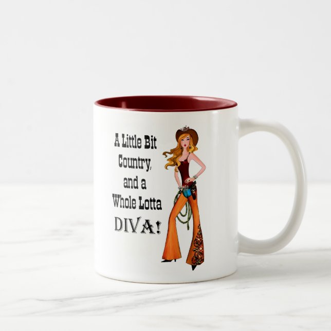 Caneca De Café Em Dois Tons Um pequeno país e um Lotta DIVA! (Direita)