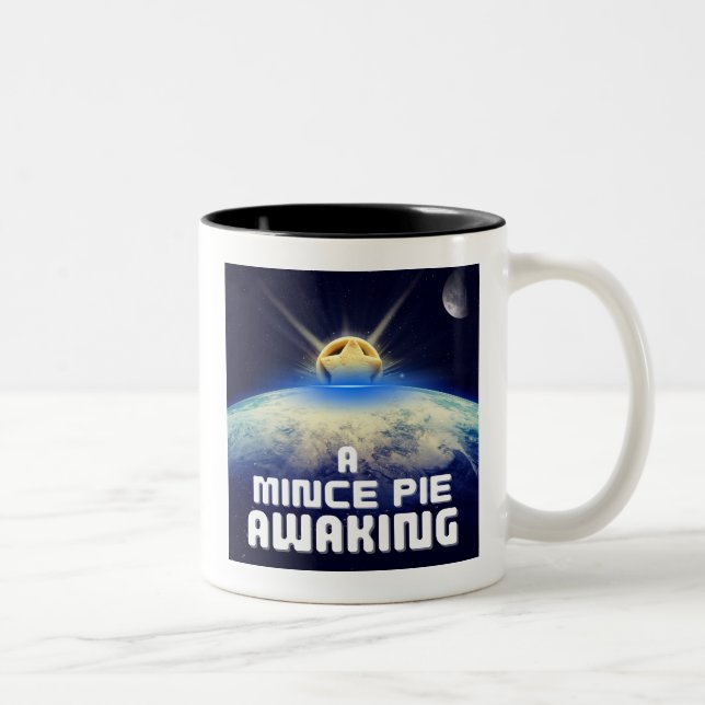 Caneca De Café Em Dois Tons Um Pequeno Pizza Acordando (Direita)