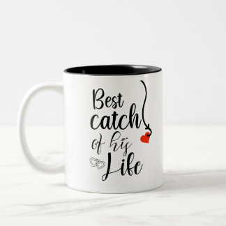 Caneca De Café Em Dois Tons Um pescador Excelente, o melhor apanhador de sua v