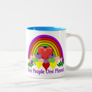 Caneca De Café Em Dois Tons Um pessoas do planeta um