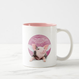 Caneca De Café Em Dois Tons Um Piggy Acreditado