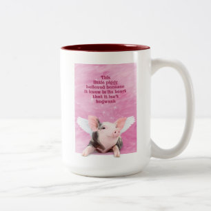 Caneca De Café Em Dois Tons Um Piggy Acreditou Que Um Café De Dois Toneladas