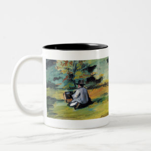 Caneca De Café Em Dois Tons Um Pintor no Trabalho - Paul Cezanne - c1874
