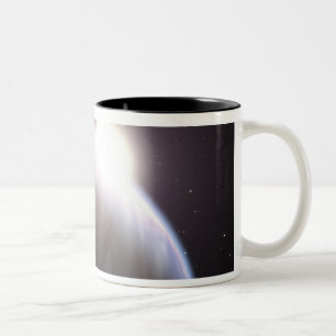 Caneca De Café Em Dois Tons Um planeta extrasolar com sua estrela do pai