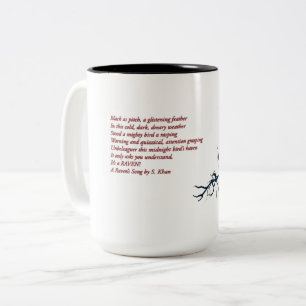 Caneca De Café Em Dois Tons Um poema de música de Raven e o gráfico de Raven.