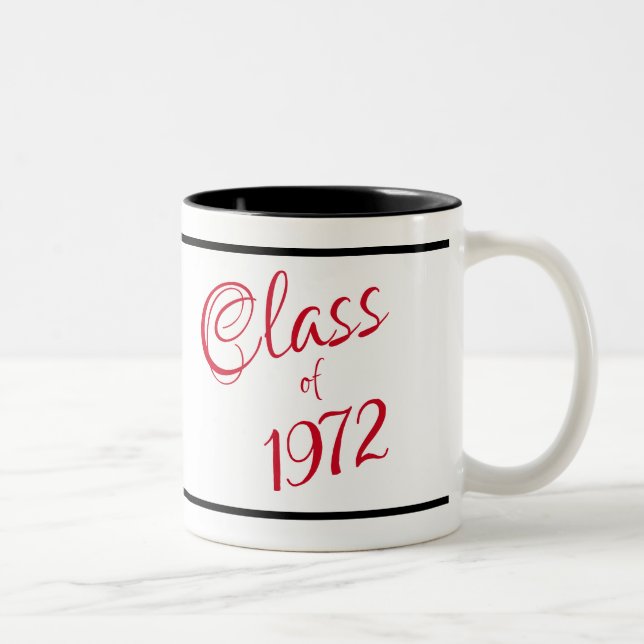 Caneca De Café Em Dois Tons Um presente memorável! Classe de 1972 (Direita)