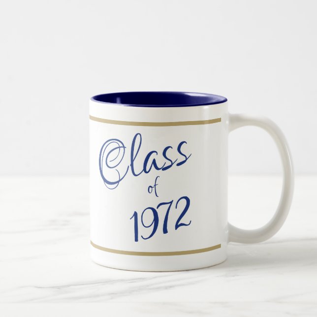 Caneca De Café Em Dois Tons Um presente memorável! Classe de 1972 (Direita)