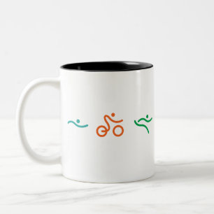 Caneca De Café Em Dois Tons Um presente Triathlon excelente para seu amigo ou