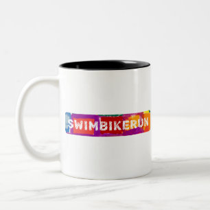 Caneca De Café Em Dois Tons Um presente Triathlon excelente para seu amigo ou 