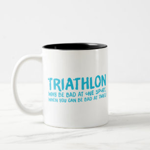 Caneca De Café Em Dois Tons Um presente Triathlon excelente para seu amigo ou