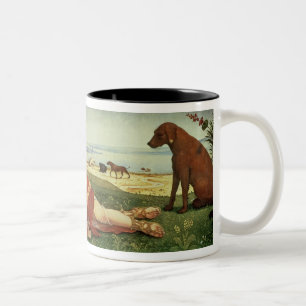 Caneca De Café Em Dois Tons Um Satyr que lamenta sobre uma ninfa, c.1495