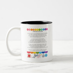 Caneca De Café Em Dois Tons Um soneto para meu estoque de costura - presente e