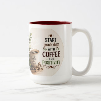 Caneca De Café Em Dois Tons Um tema aconchegante de café