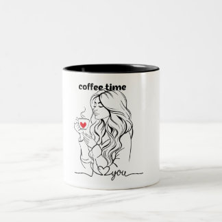 Caneca De Café Em Dois Tons Um tempo bonito de café