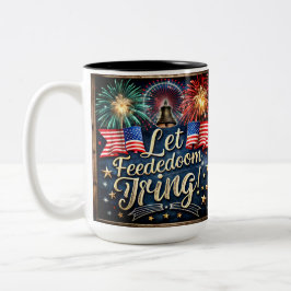 Caneca De Café Em Dois Tons Um Trabalho de arte vibrante e patriótico