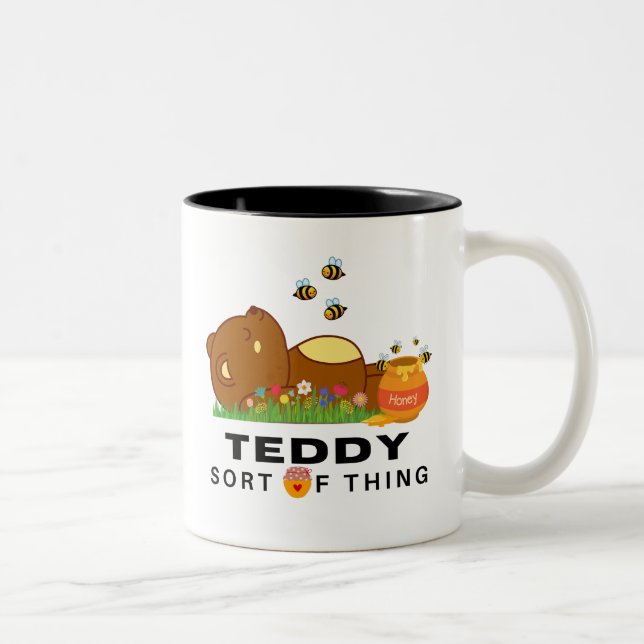 Caneca De Café Em Dois Tons Um URSINHO De Coisa. (Direita)