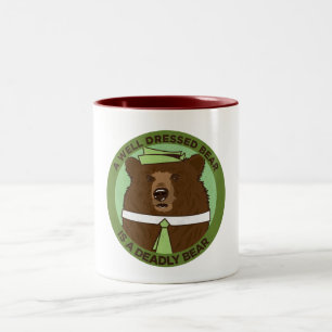 Caneca De Café Em Dois Tons Um urso bem vestido é um urso mortal