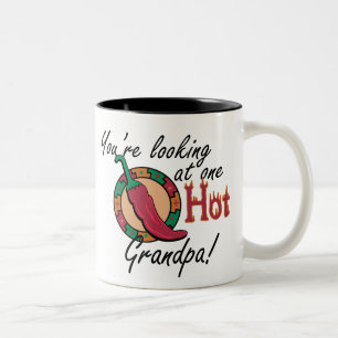 Caneca De Café Em Dois Tons Um vovô quente