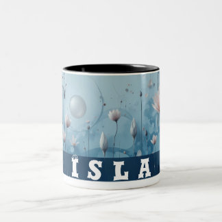 Caneca De Café Em Dois Tons Uma caneca personalizável floral de dois tons