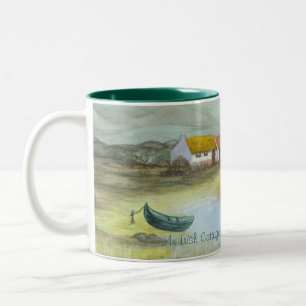 Caneca De Café Em Dois Tons "Uma casa de campo irlandesa" por Brigid O'Neill