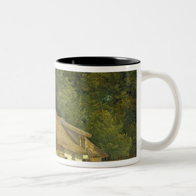 Caneca De Café Em Dois Tons Uma casa na floresta de Frederiksdal próximo (Direita)