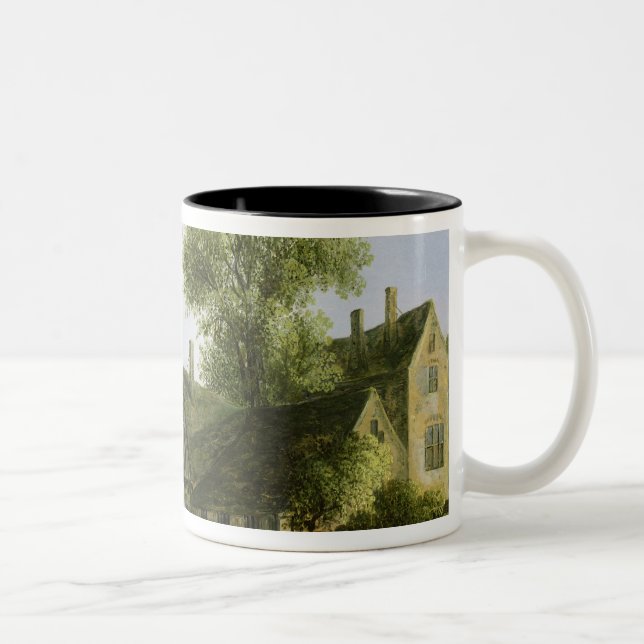 Caneca De Café Em Dois Tons Uma cidade em um rio com uma ponte (Direita)