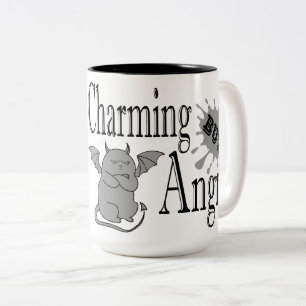 Caneca De Café Em Dois Tons Uma citação engraçada e encantadora do gato maldit