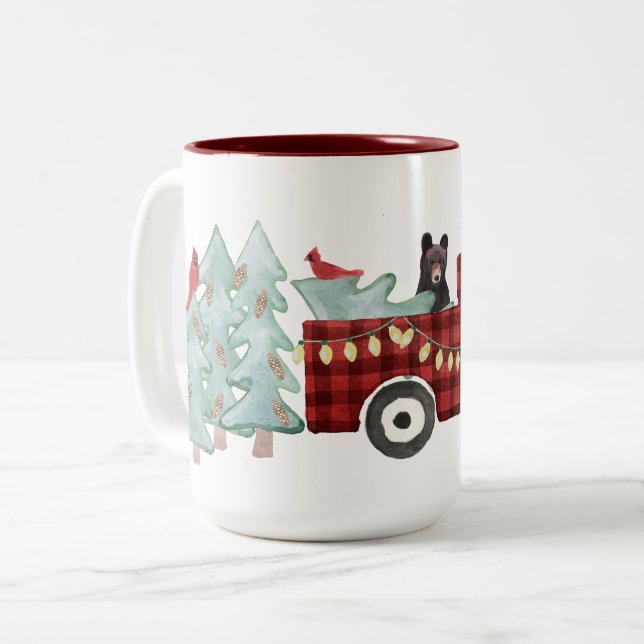 Caneca De Café Em Dois Tons Uma Coleção De Natal Muito Beary (Frente Esquerda)