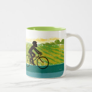 Caneca De Café Em Dois Tons Uma Corrida À Tarde